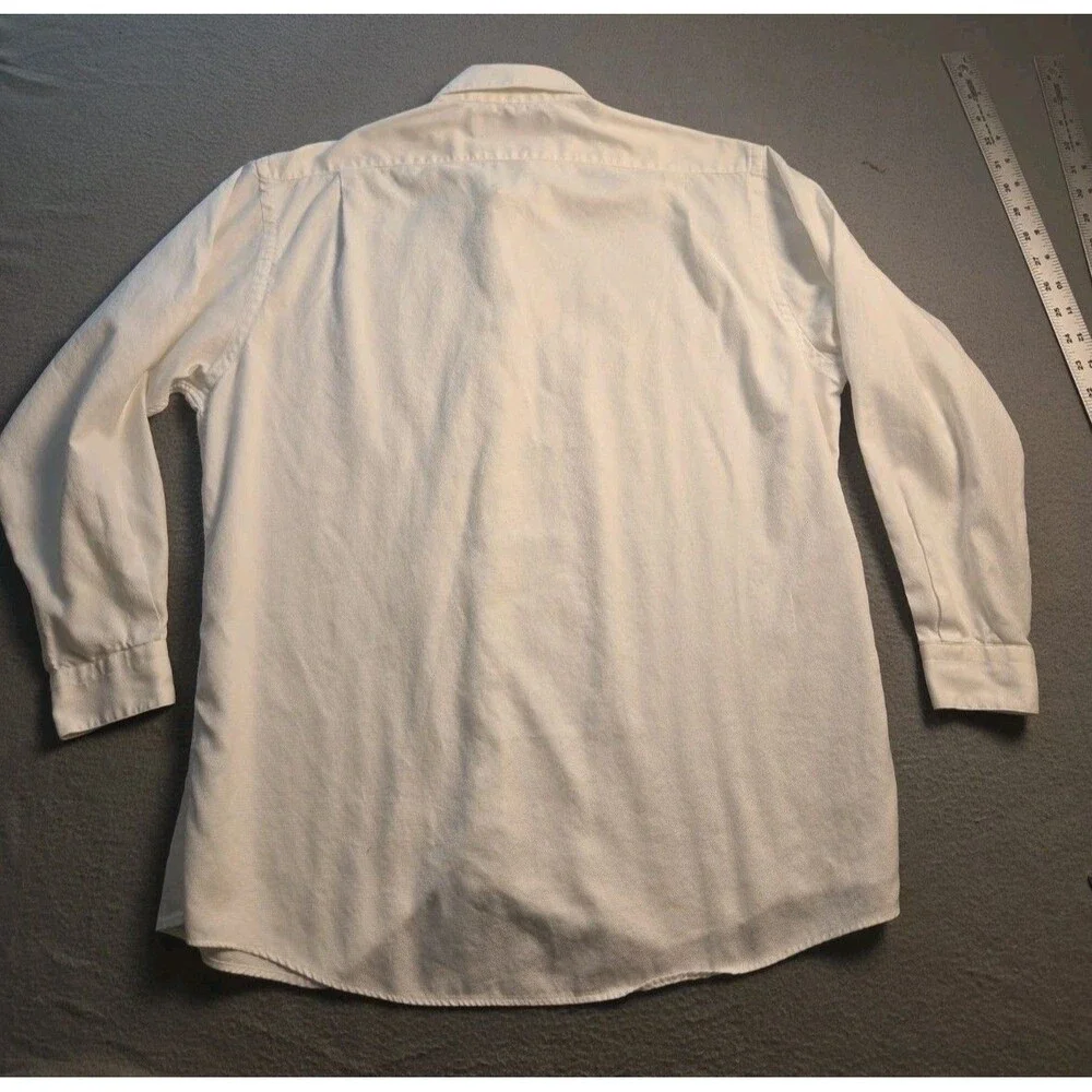 Vintage Paul Stuart Shirt Bundle: White Cotton LS & Light Blue Linen SS (Sz L/M) - Picture 16 of 16